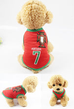 Load image into Gallery viewer, National Soccer Team Pet Dog Jersey T-Shirt Pet Shirts Puppy Dog Vest Pet Clothing Costume Apparel Female Male Dogs & Cats