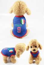 Load image into Gallery viewer, National Soccer Team Pet Dog Jersey T-Shirt Pet Shirts Puppy Dog Vest Pet Clothing Costume Apparel Female Male Dogs & Cats