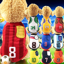Load image into Gallery viewer, National Soccer Team Pet Dog Jersey T-Shirt Pet Shirts Puppy Dog Vest Pet Clothing Costume Apparel Female Male Dogs & Cats