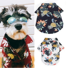 Load image into Gallery viewer, Dog Cat Shirts Cotton Summer Beach Clothes Vest Pet Clothing Floral T Shirt Hawaiian For Small Large Dog Chihuahua Frech Fulldog
