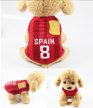 Load image into Gallery viewer, National Soccer Team Pet Dog Jersey T-Shirt Pet Shirts Puppy Dog Vest Pet Clothing Costume Apparel Female Male Dogs &amp; Cats
