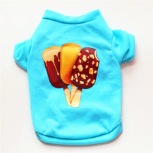 Load image into Gallery viewer, Summer Breathable Cotton Dog T-shirt Ice Cream Blue Popsicle Print Dog Vest  for Small Dog Clothes Tank Apparel Costumes
