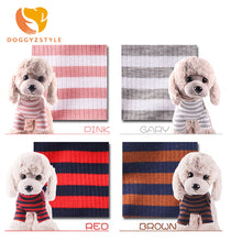 Load image into Gallery viewer, Elastic Bottoming Shirt Pet Dog Striped Clothes Cotton Warm Winter T-shirt Cat Puppy Cosstume Apparel  DOGGYZSTYLE
