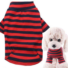 Load image into Gallery viewer, Elastic Bottoming Shirt Pet Dog Striped Clothes Cotton Warm Winter T-shirt Cat Puppy Cosstume Apparel  DOGGYZSTYLE
